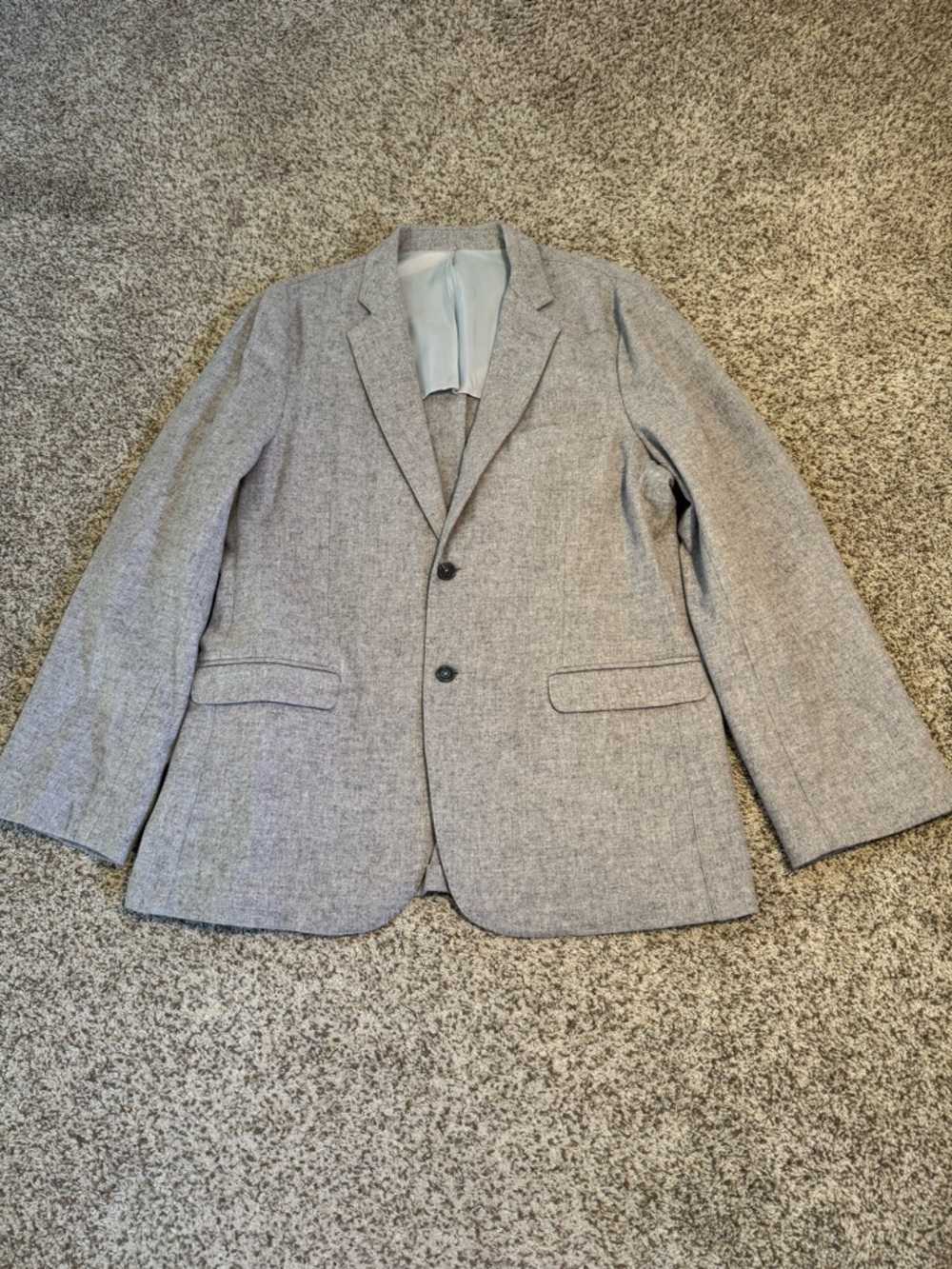 Toscano Men's Gray Wool Two-Button Blazer - XL